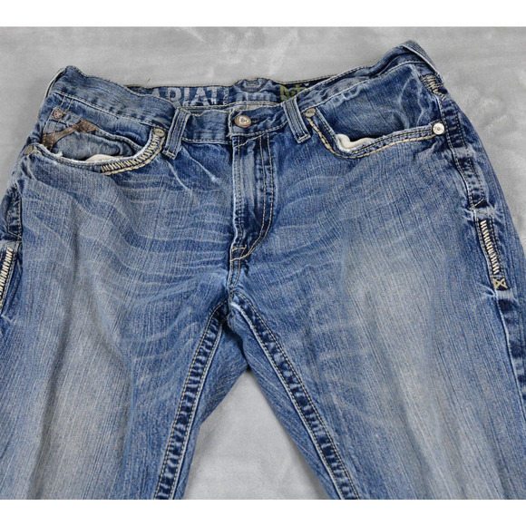 Ariat Jeans Mens 34x34 (33x32.5) M5 Slim Gambler Straight Stackable Distressed - Picture 5 of 13